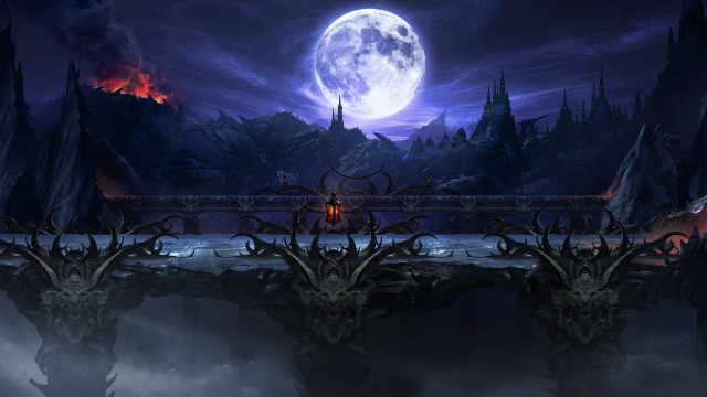 Bridge moon clouds glowing hunter free wallpaper - medium preview image