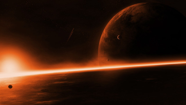 Space scene bright light streaking free wallpaper - medium preview image