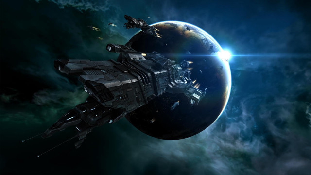 Spacecraft brightlight starry sky mecha free wallpaper - medium preview image
