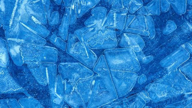 Ice cubes water droplets blue free wallpaper - medium preview image