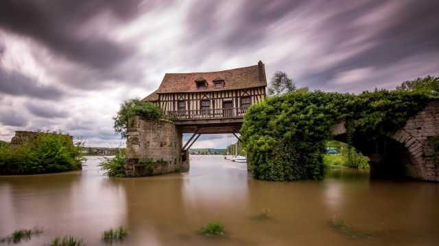 Bridge building boat river architecture free wallpaper - medium preview image