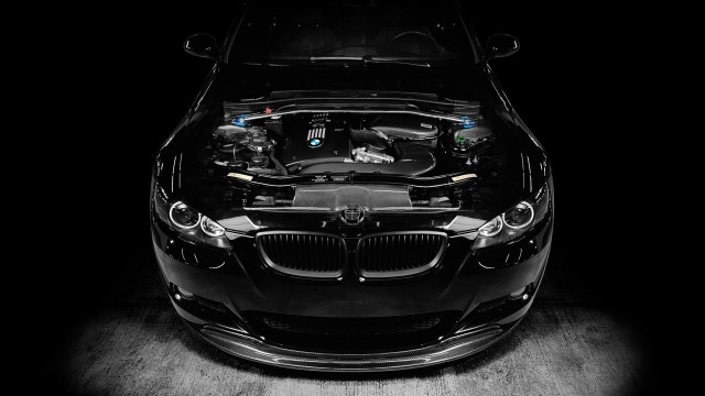Car engine open dark photorealism free wallpaper - medium preview image