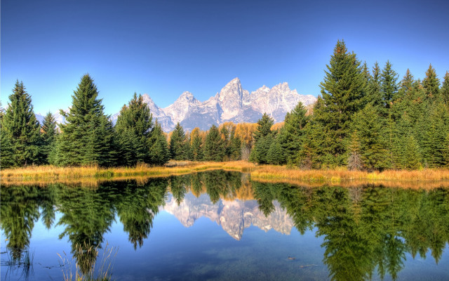 Lake mountains trees sky clouds #32 free wallpaper - medium preview image