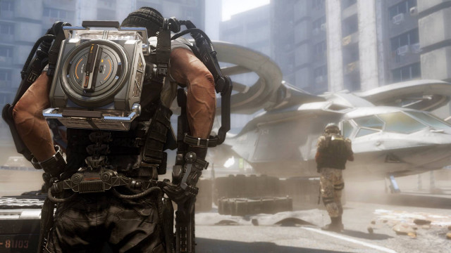 Futuristic man street vehicle military free wallpaper - medium preview image