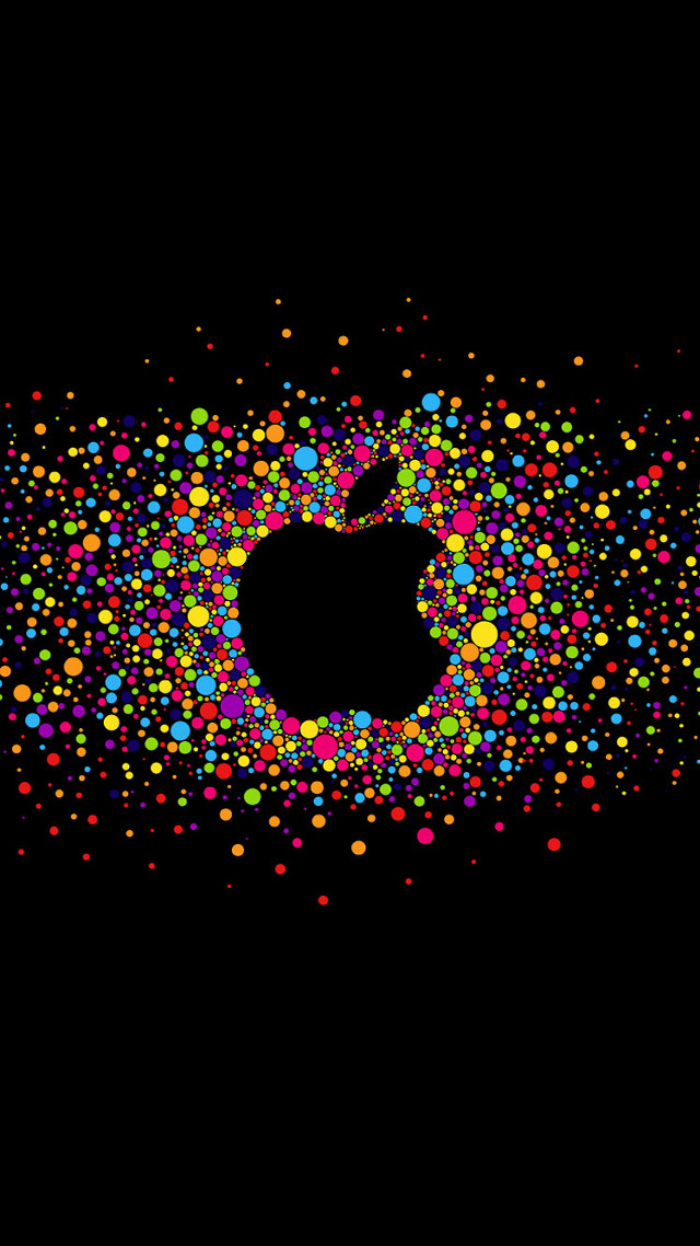 Black background colorful apple logo free wallpaper - medium preview image