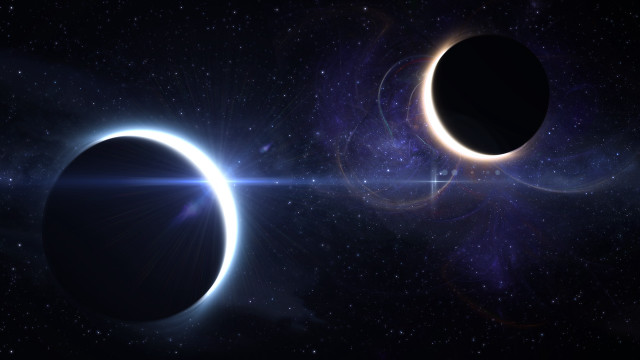 Eclipse planets stars bright light free wallpaper - medium preview image