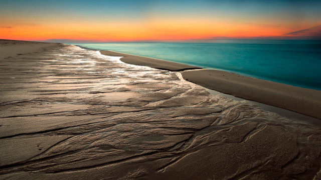 Beach wave sunset colorful sky free wallpaper - medium preview image