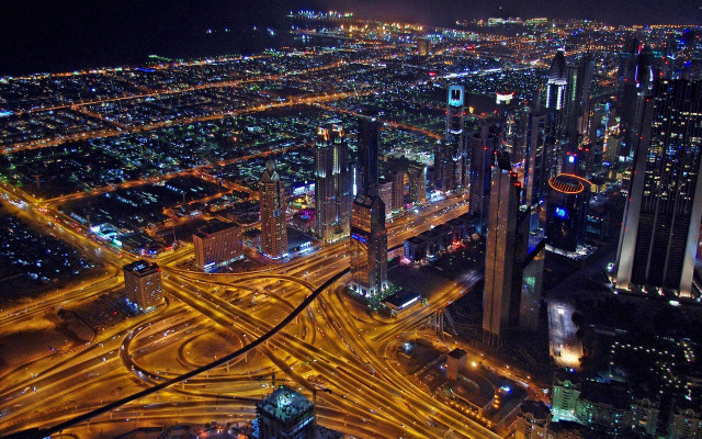 City lights traffic night aurora free wallpaper - medium preview image
