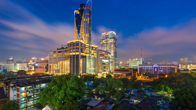 City skyline night blue sky #2 free wallpaper - medium preview image