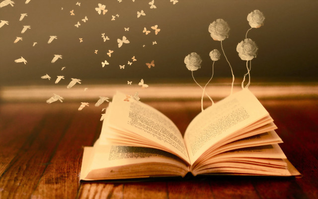 Butterflies flying out of book free wallpaper - medium preview image