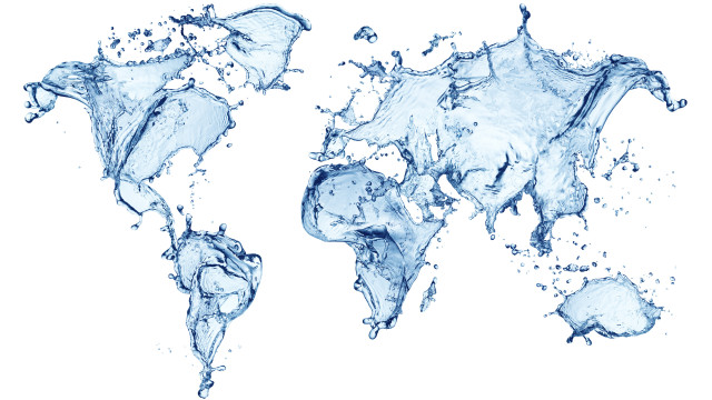 World map water splash blue free wallpaper - medium preview image