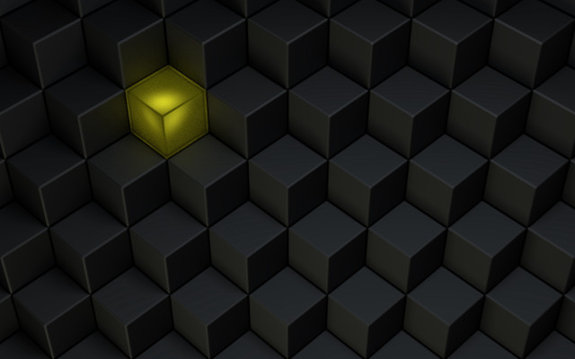 Yellow cube black cubes dark free wallpaper - medium preview image