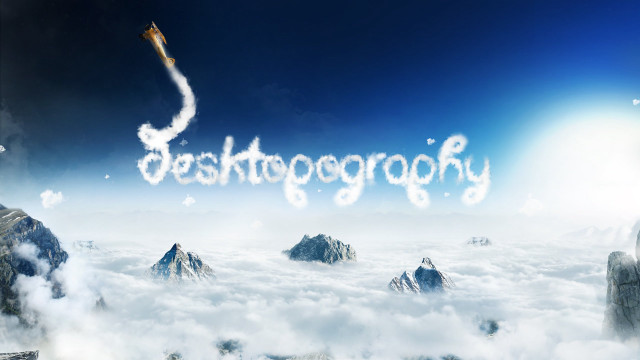 Sky clouds kite typography mountains free wallpaper - medium preview image