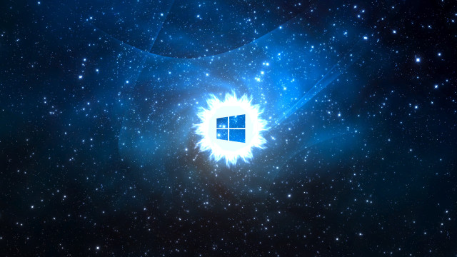Blue starry space bright window free wallpaper - medium preview image