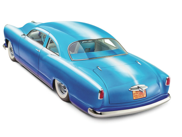 Blue car american scene digital free wallpaper - medium preview image