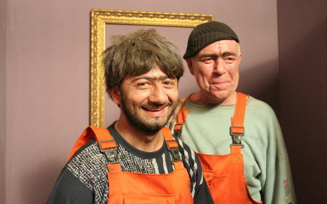 Two men mirror portrait old free wallpaper - medium preview image
