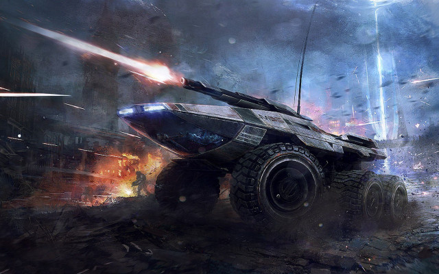 Futuristic vehicle rocket exhaust space free wallpaper - medium preview image