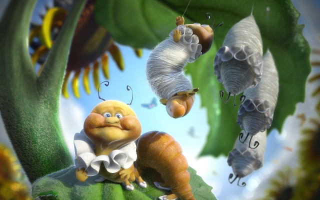 Cartoon snail suit tie leaf free wallpaper - medium preview image