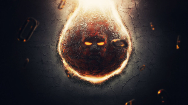 Face hole yellow light fire free wallpaper - medium preview image