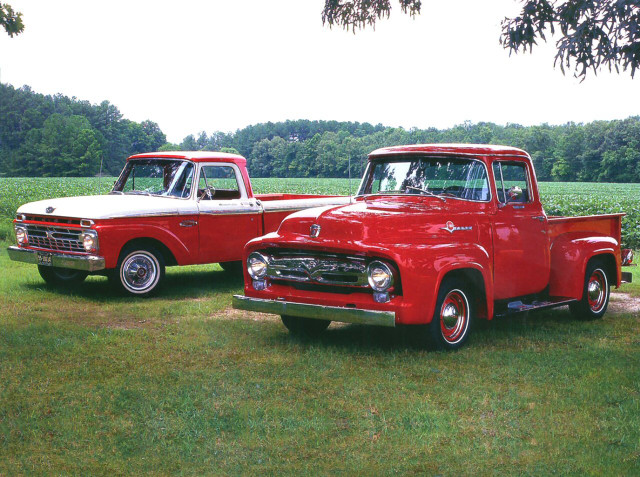 Old trucks parked field grass free wallpaper for desktop - medium preview image