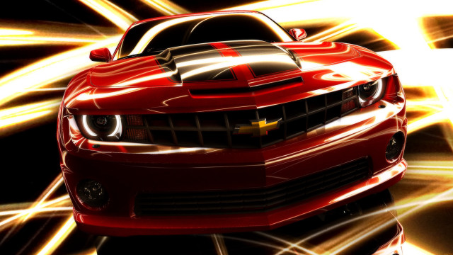 Red car black stripe digital free wallpaper - medium preview image
