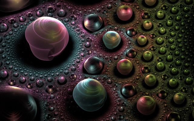 Colorful balls water droplets black free wallpaper - medium preview image