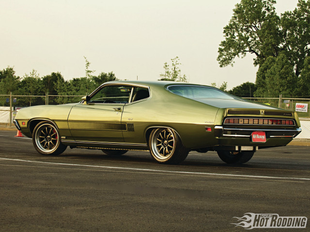 Green muscle car parking lot free wallpaper - medium preview image
