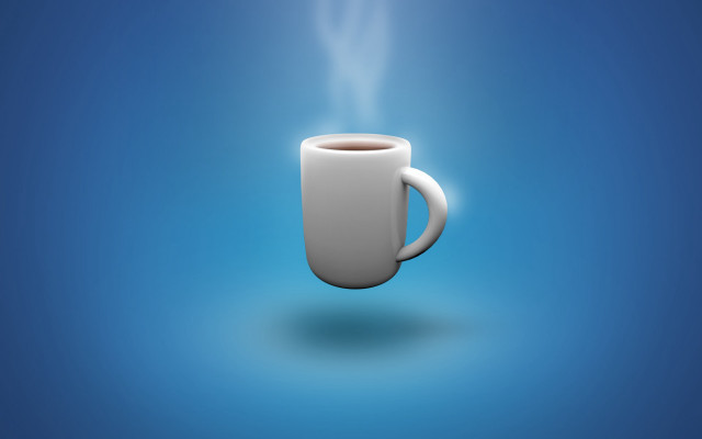 Coffee cup steam blue shadow free wallpaper - medium preview image
