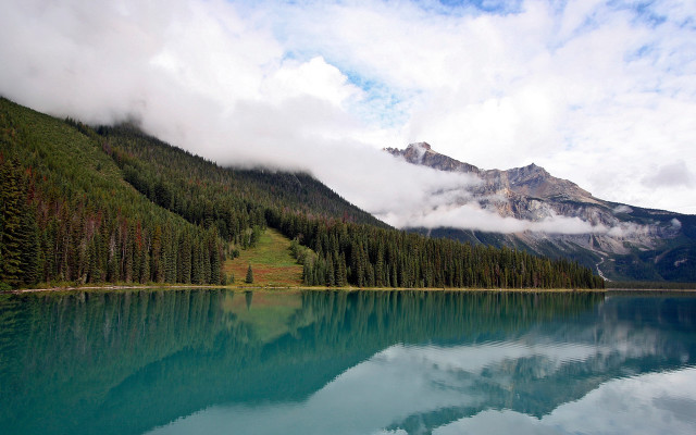 Mountain lake forest clouds sky #8 free wallpaper - medium preview image