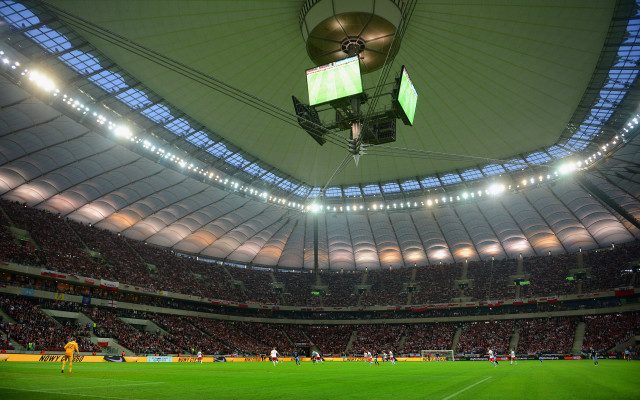 Soccer stadium green field vorticism free wallpaper - medium preview image
