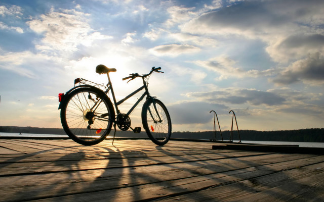 Bike dock boat ecological art free wallpaper - medium preview image