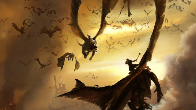 Dragon demon bats man epic free wallpaper - medium preview image