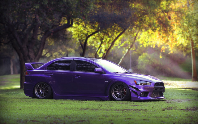 Purple car park trees tilt free wallpaper - medium preview image