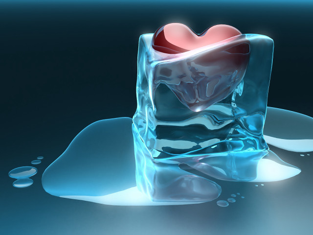Heart ice water droplets ambient free wallpaper - medium preview image