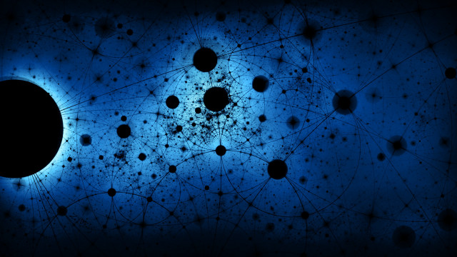 Blackhole bluelight moon night sky free wallpaper - medium preview image