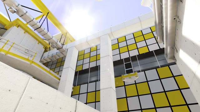 Bathroom yellow white tiles toilet free wallpaper - medium preview image