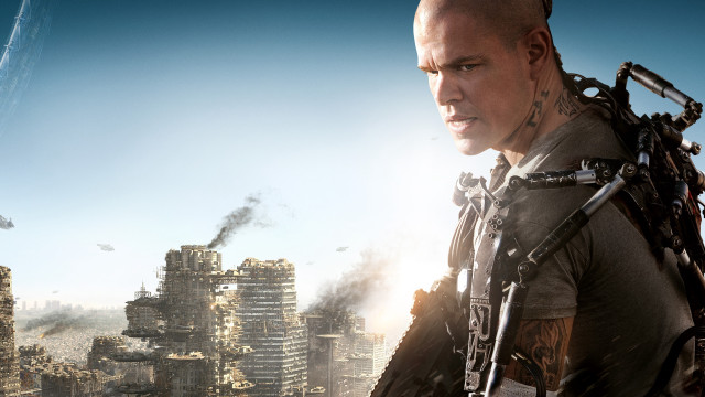Sci fi man cityscape gun free wallpaper - medium preview image