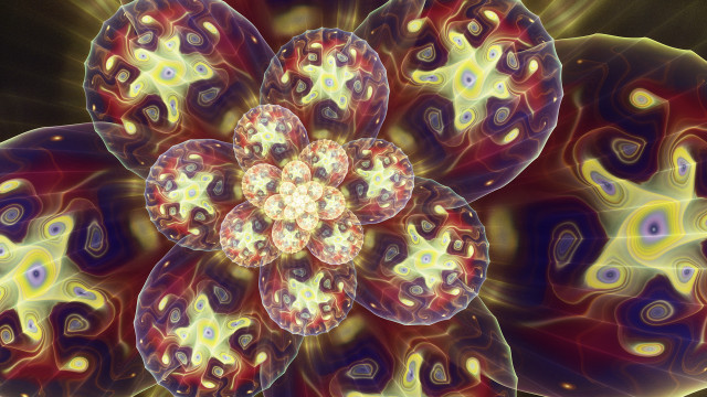 Flower fractals generative art gem free wallpaper - medium preview image