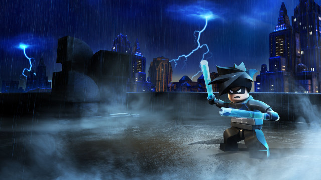 Lego batman city night lightning free wallpaper - medium preview image