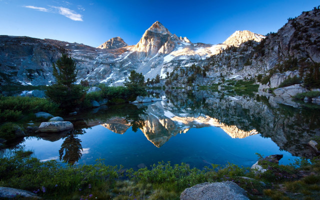 Mountain lake forest rocks clouds #3 free wallpaper - medium preview image
