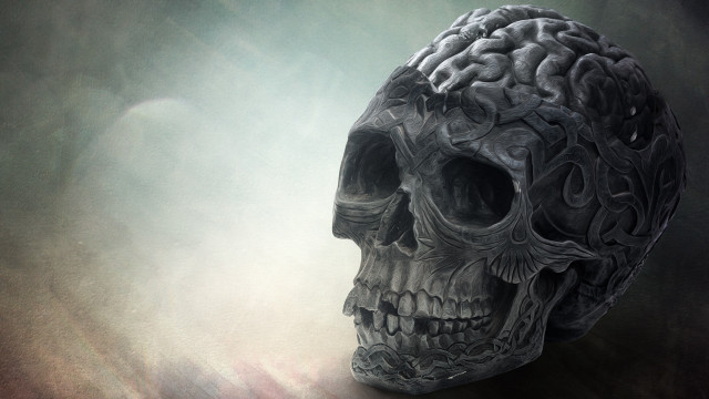 Skull brain light moon neoplasticism free wallpaper - medium preview image