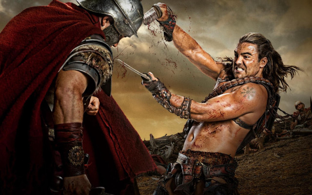 Roman gladiator vs spartan battle free wallpaper - medium preview image