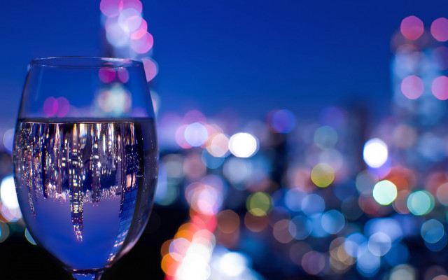 Wine city night holography bokeh free wallpaper - medium preview image