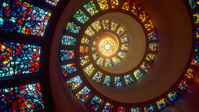 Spiral stainedglass light mosaic orphism free wallpaper - medium preview image