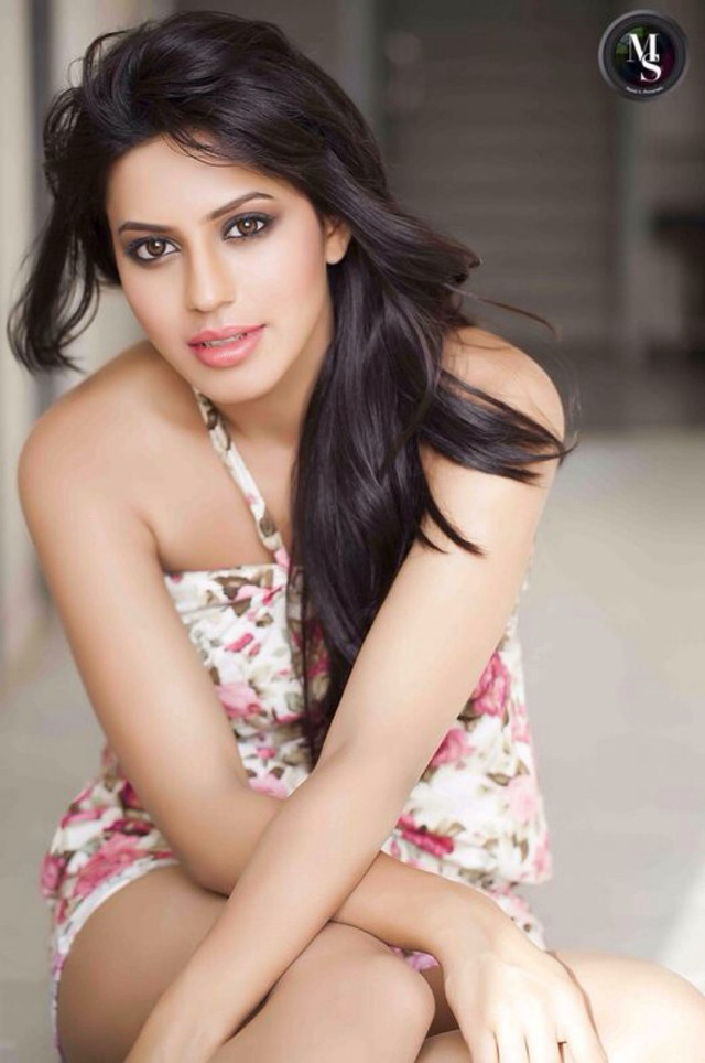 Woman floral dress posing crossed free wallpaper - medium preview image