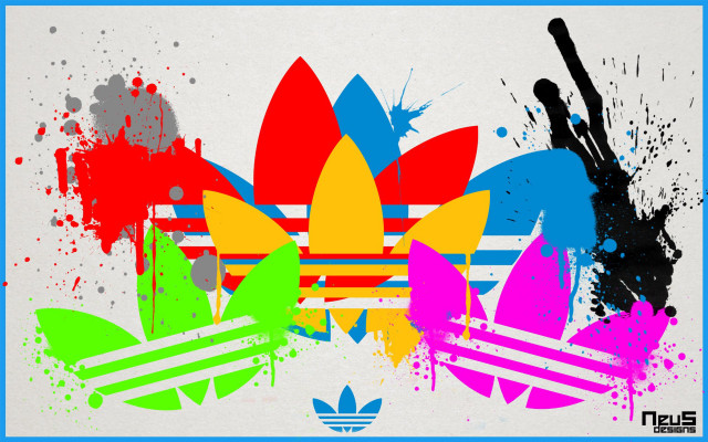 Colorful adidas poster paint splatters free wallpaper - medium preview image