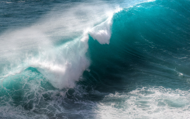 Large wave breaking surfboard ocean free wallpaper - medium preview image