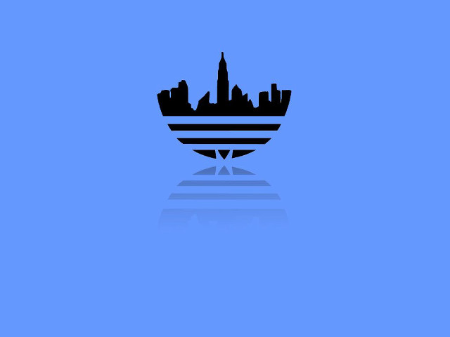 Black white city skyline blue free wallpaper - medium preview image