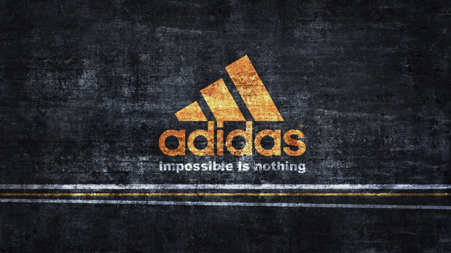 Adidas logo black orange stripe free wallpaper - medium preview image