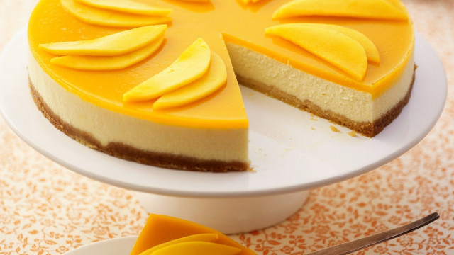 Cheesecake slice plate fork knife free wallpaper - medium preview image